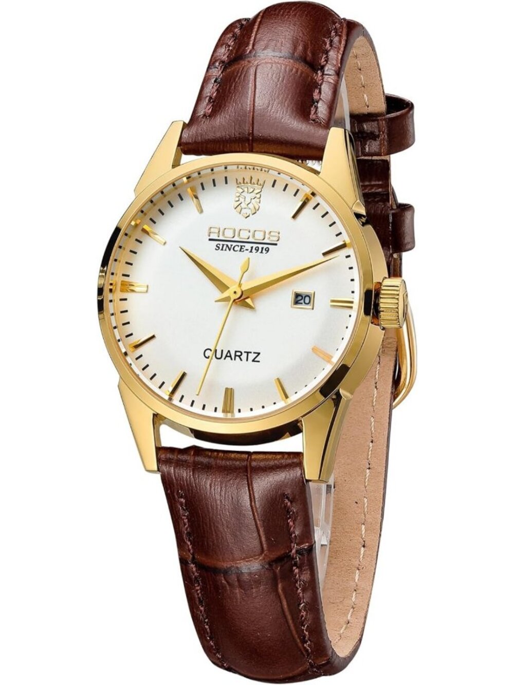 Luxury Gold Minimalist Vintage Women's Quartz Watch - Elegant Date Display